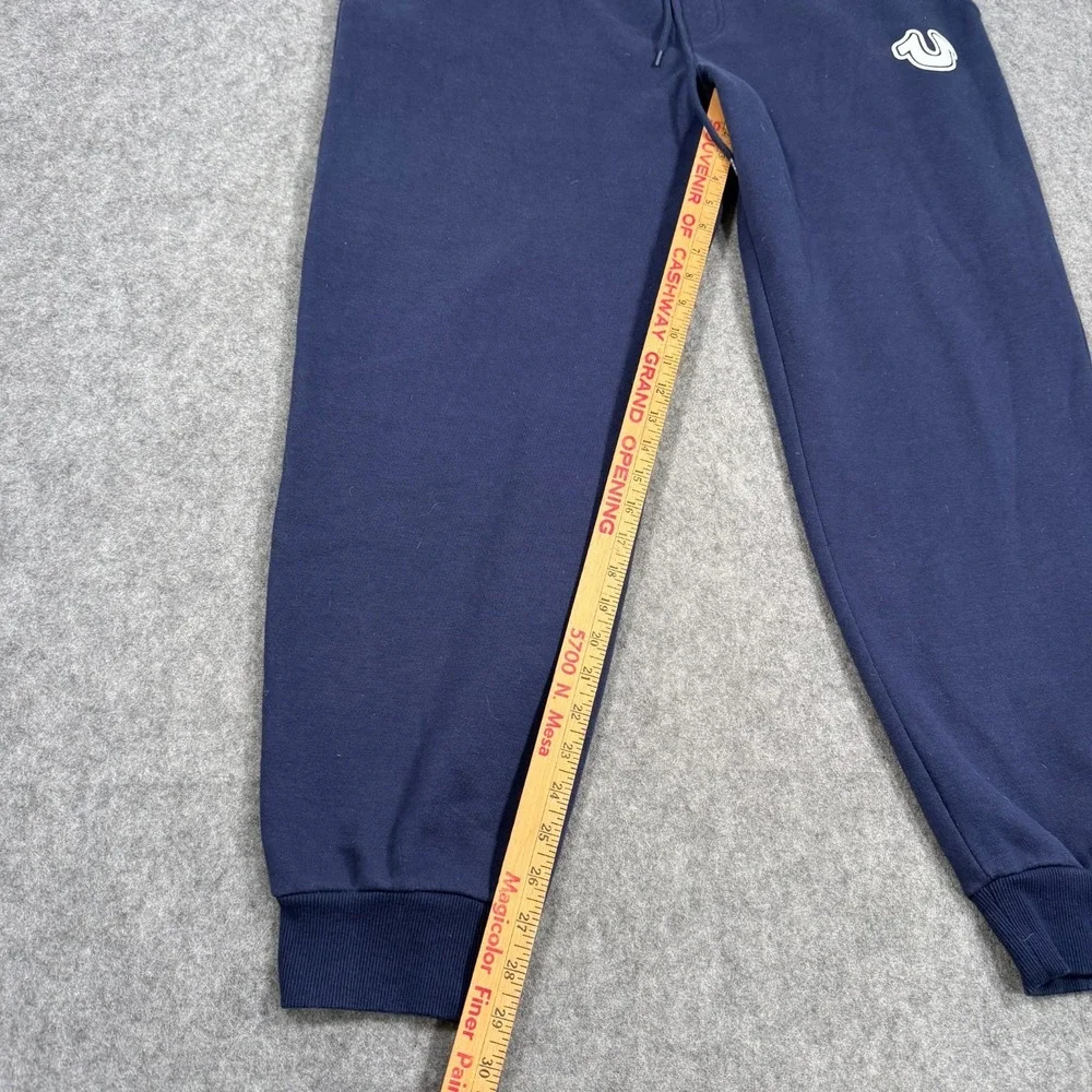 True Religion Navy Blue Fleece Knit Drawstring Jogger Sweatpants Men's Size XXL